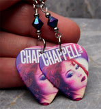 Chappell Roan Guitar Pick Earrings with Jet Glacier Blue ABx2 Swarovski Crystals