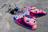Chappell Roan Guitar Pick Earrings with Jet Glacier Blue ABx2 Swarovski Crystals