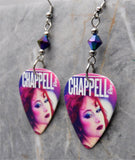 Chappell Roan Guitar Pick Earrings with Jet Glacier Blue ABx2 Swarovski Crystals