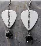 Chappell Roan Guitar Pick Earrings with Black Swarovski Crystal Dangles