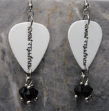 Chappell Roan Guitar Pick Earrings with Black Swarovski Crystal Dangles