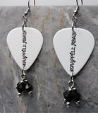 Chappell Roan Guitar Pick Earrings with Black Swarovski Crystal Dangles