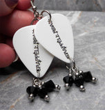 Chappell Roan Guitar Pick Earrings with Black Swarovski Crystal Dangles