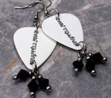 Chappell Roan Guitar Pick Earrings with Black Swarovski Crystal Dangles