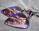 Cheap Trick Robin Zander Guitar Pick Earrings with Purple Swarovski Crystals