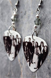 Chicago Group Picture Guitar Pick Earrings with Gray Swarovski Crystals