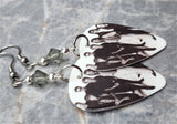 Chicago Group Picture Guitar Pick Earrings with Gray Swarovski Crystals