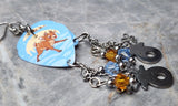 Baby Reindeer Guitar Pick Earrings with Reindeer Charms and Swarovski Crystal Dangles