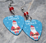 Warm Wishes Santa Claus Guitar Pick Earrings Red Swarovski Crystals