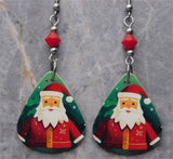 Santa Claus Guitar Pick Earrings with Opaque Red Swarovski Crystals