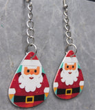 Santa Claus and Christmas Trees Dangling Guitar Pick Earrings