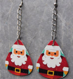 Santa Claus and Christmas Trees Dangling Guitar Pick Earrings