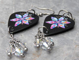 Single Snowflake Guitar Pick Earrings with Clear ABx2 Swarovski Crystal Dangles