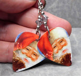 Santa Claus Magic Guitar Pick Earrings with Silver Swarovski Crystals