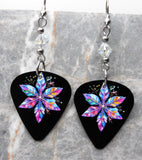 Single Snowflake Guitar Pick Earrings with Clear ABx2 Swarovski Crystals