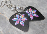Single Snowflake Guitar Pick Earrings with Clear ABx2 Swarovski Crystals
