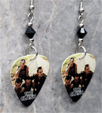 The Clash Guitar Pick Earrings with Black Swarovski Crystals