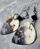 The Clash Guitar Pick Earrings with Black Swarovski Crystals