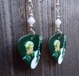David Bowie on Stage Guitar Pick Earrings with White Swarovski Crystals