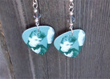 David Bowie Heroes Guitar Pick Earrings with Gray Swarovski Crystals