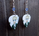 David Bowie Reality Guitar Pick Earrings with Blue Swarovski Crystals