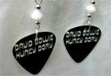 David Bowie Hunky Dory Guitar Pick Earrings with White Swarovski Crystals