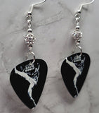David Bowie The Man Who Sold The World Guitar Pick Earrings with White Pave Beads