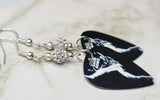 David Bowie The Man Who Sold The World Guitar Pick Earrings with White Pave Beads