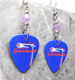 Deep Purple Purpendicular Guitar Pick Earrings with Violet Swarovski Crystals