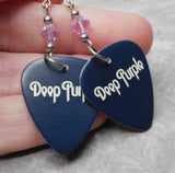 Deep Purple Purpendicular Guitar Pick Earrings with Violet Swarovski Crystals