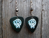 Deep Purple Perfect Strangers Guitar Pick Earrings with Hematite Colored Swarovski Crystals