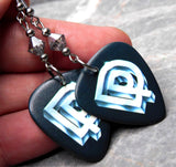 Deep Purple Perfect Strangers Guitar Pick Earrings with Hematite Colored Swarovski Crystals