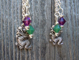 Deep Purple The Battle Rages On Guitar Pick Earrings with Charms and Swarovski Crystal Dangles