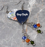 Deep Purple The Book Of Taliesyn Guitar Pick Earrings with Swarovski Crystal Dangles