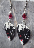 Duran Duran Astronaut Guitar Pick Earrings with Ruby Swarovski Crystals