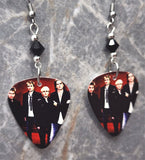 Duran Duran Guitar Pick Earrings with Black Swarovski Crystals