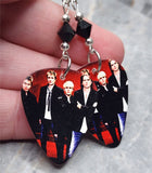 Duran Duran Guitar Pick Earrings with Black Swarovski Crystals