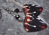 Duran Duran Guitar Pick Earrings with Black Swarovski Crystals