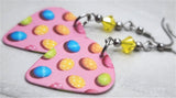 Easter Eggs Guitar Pick Earrings with Yellow Swarovski Crystals
