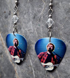 Ed Sheeran On Stage Guitar Pick Earrings with Clear Swarovski Crystals