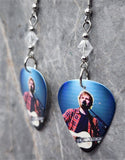 Ed Sheeran On Stage Guitar Pick Earrings with Clear Swarovski Crystals