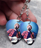 Ed Sheeran On Stage Guitar Pick Earrings with Clear Swarovski Crystals