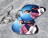 Ed Sheeran On Stage Guitar Pick Earrings with Clear Swarovski Crystals