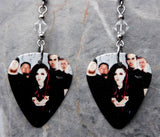 Evanescence Group Picture Guitar Pick Earrings with Clear Swarovski Crystals