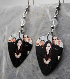 Evanescence Group Picture Guitar Pick Earrings with Clear Swarovski Crystals