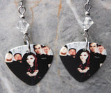 Evanescence Group Picture Guitar Pick Earrings with Clear Swarovski Crystals