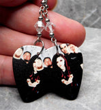 Evanescence Group Picture Guitar Pick Earrings with Clear Swarovski Crystals