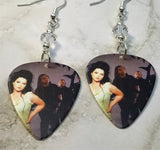 Evanescence Group Picture Guitar Pick Earrings with Clear Swarovski Crystals