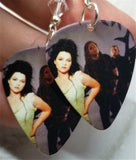 Evanescence Group Picture Guitar Pick Earrings with Clear Swarovski Crystals