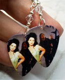 Evanescence Group Picture Guitar Pick Earrings with Clear Swarovski Crystals